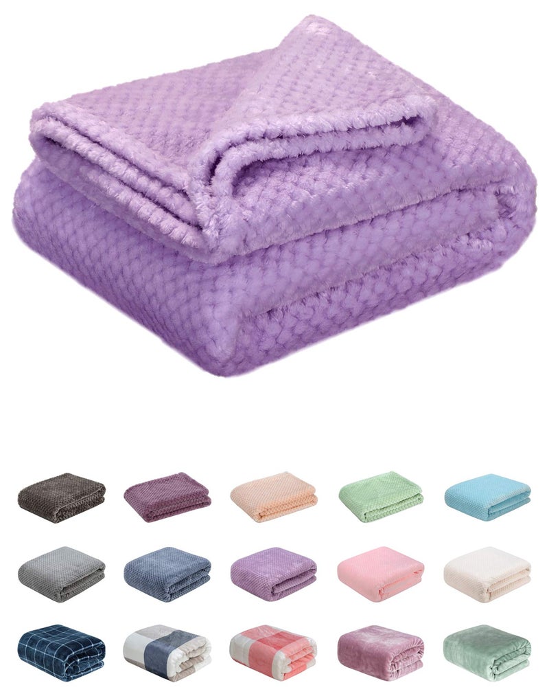 WONDER MIRACLE Fuzzy Throw Blanket, Plush Fleece Blankets for Adults, Toddler, Boys and Girls, Warm Soft Blankets and Throws for Bed, Couch, Sofa, Travel and Outdoor, Camping (40â€Ã—60â€, Lavender) - Image 1